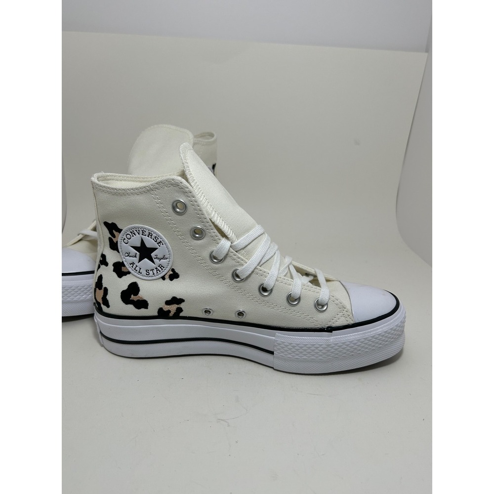 Converse Chuck Taylor All Star Lift Hi Leopard Print Platform Sneakers A14936C - Picture 2 of 10